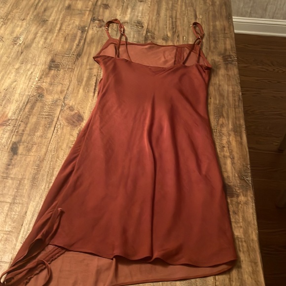 Free People “Be My Mini” slip dress in Cowboy. Adjustable straps and ruching. - Picture 9 of 11
